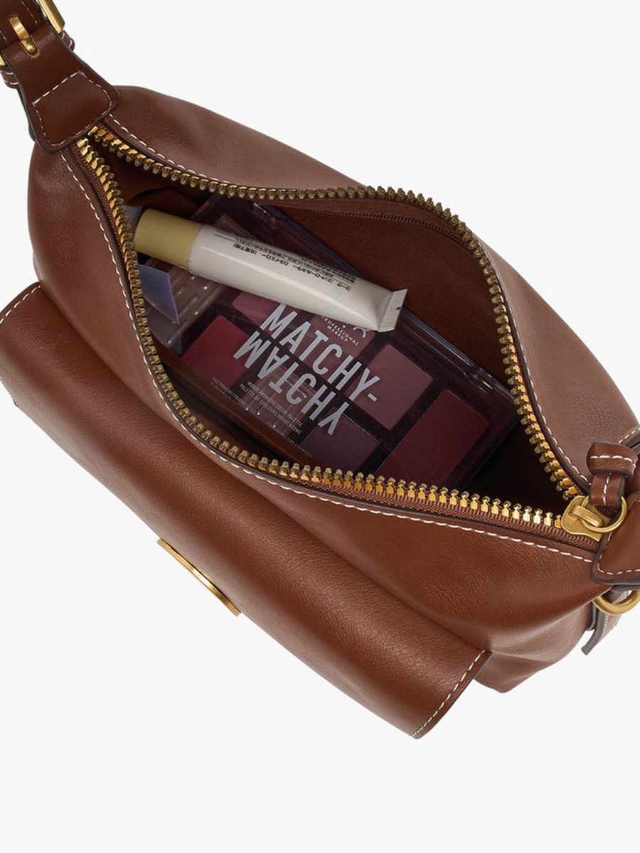 Pocket Detail Shoulder Bag with Zip Closure