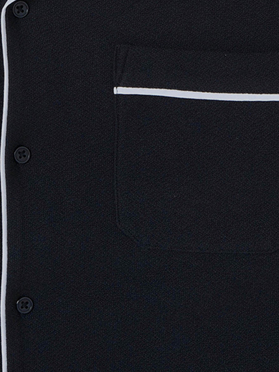 Cotton Piping Detail Button Front Nightwear Set