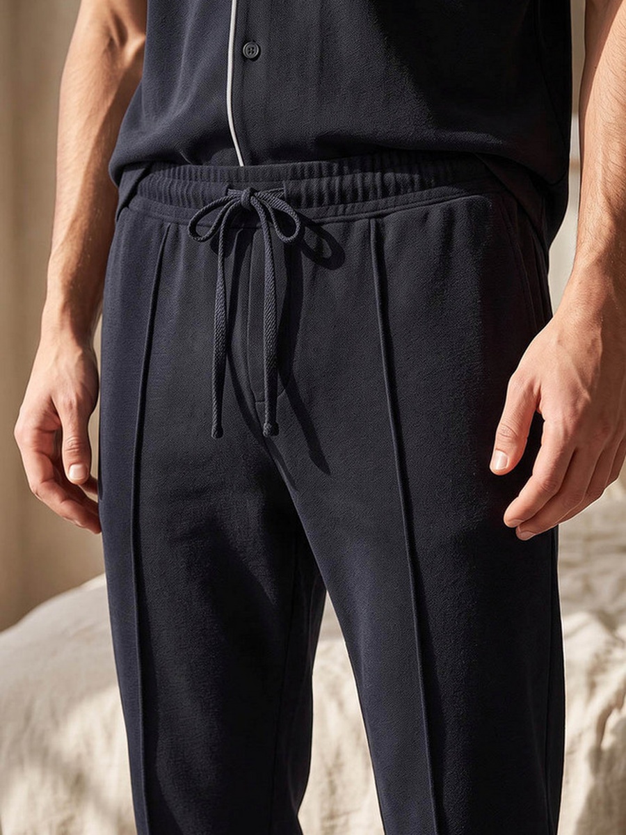 Cotton Piping Detail Button Front Nightwear Set
