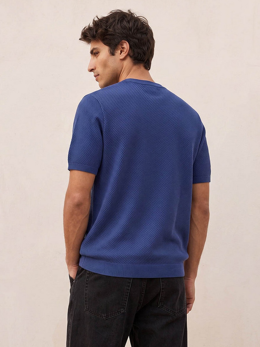 Crew Neck Popcorn Textured T-Shirt