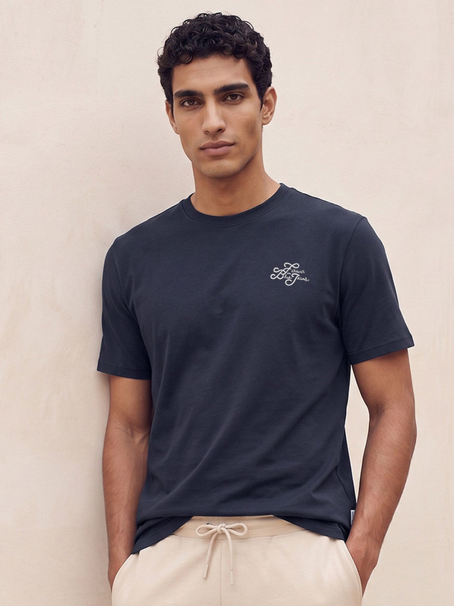 Regular Fit Crew Neck Short Sleeves Logo Print T-Shirt