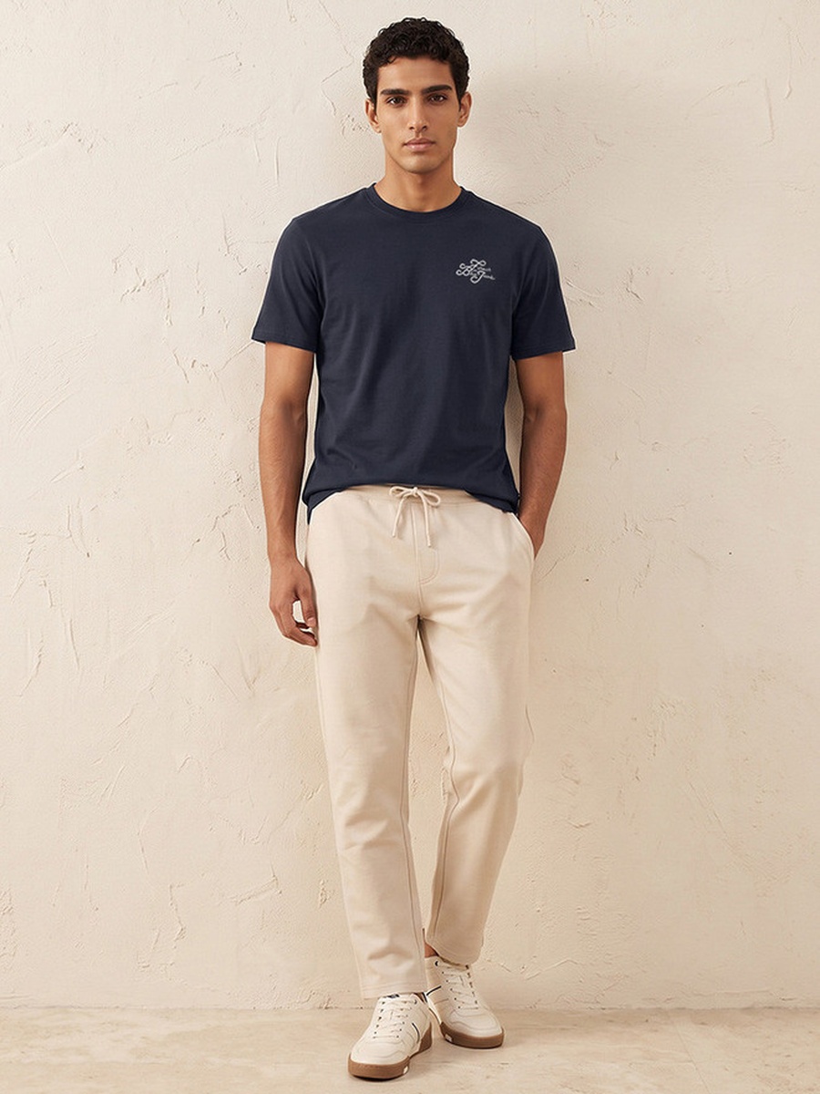 Regular Fit Crew Neck Short Sleeves Logo Print T-Shirt