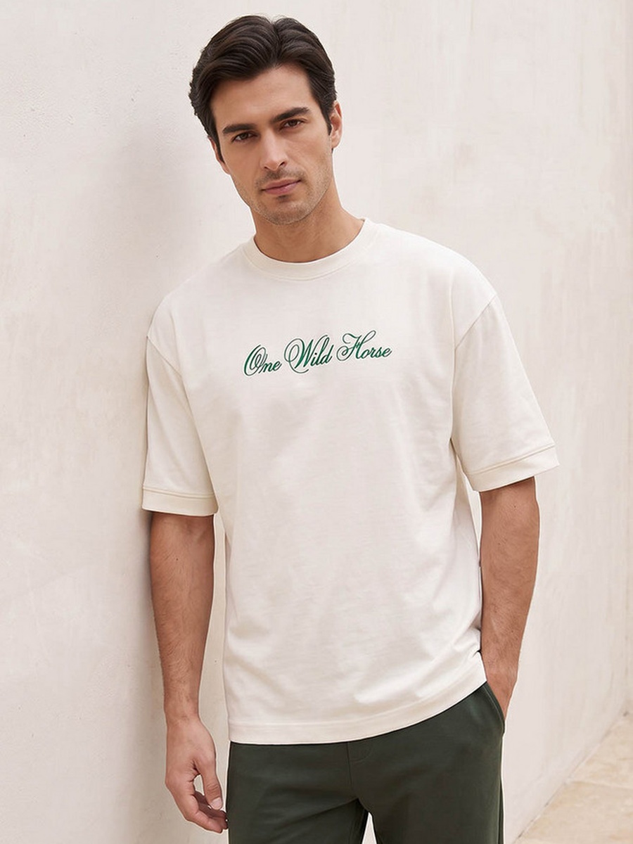 Typography Print Regular Fit Short Sleeves T-Shirt