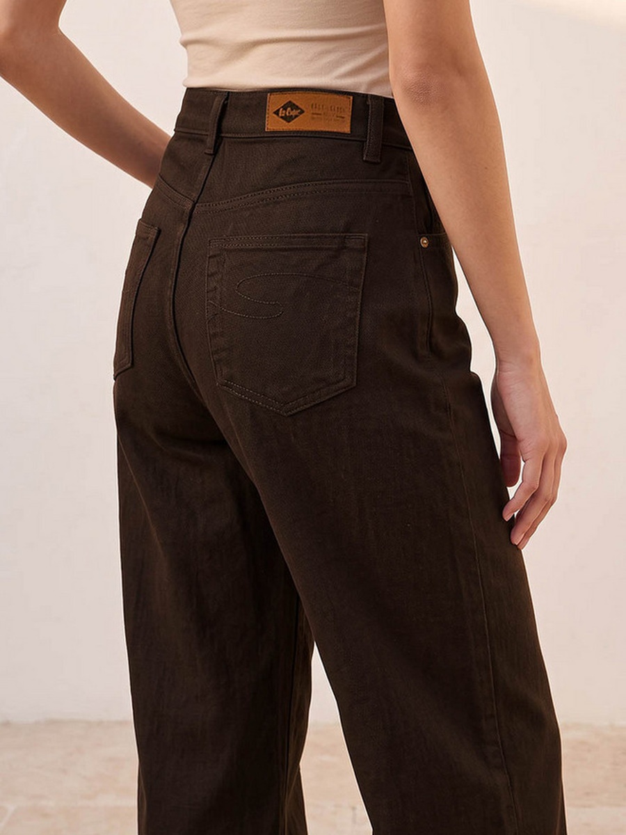 Linen Blend Jeans with Wide Leg