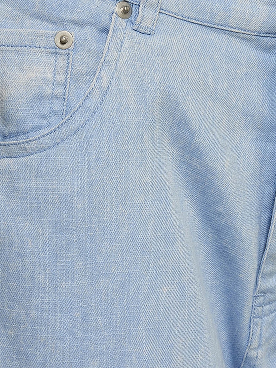 Linen Blend Jeans with Wide Leg