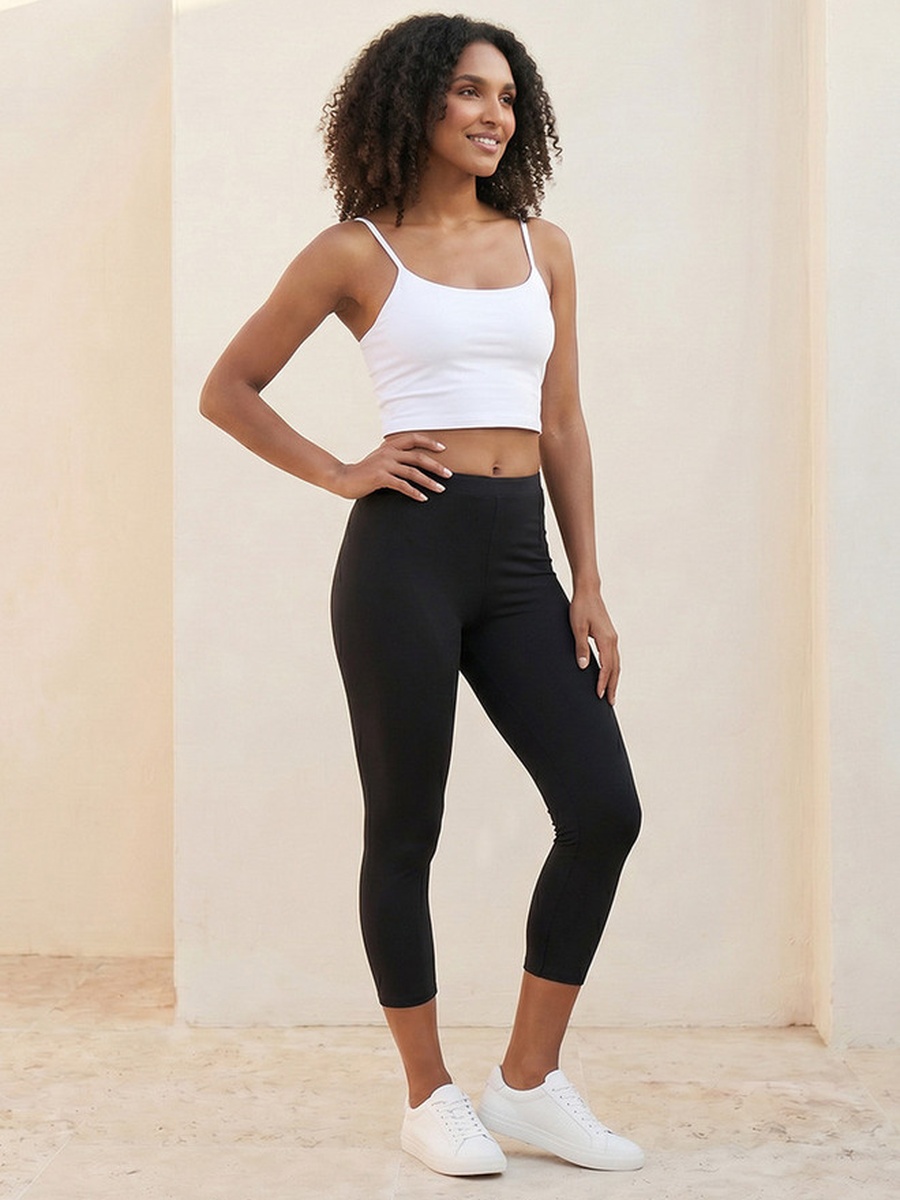 Pack of 2 Elasticated Waist Cropped Leggings