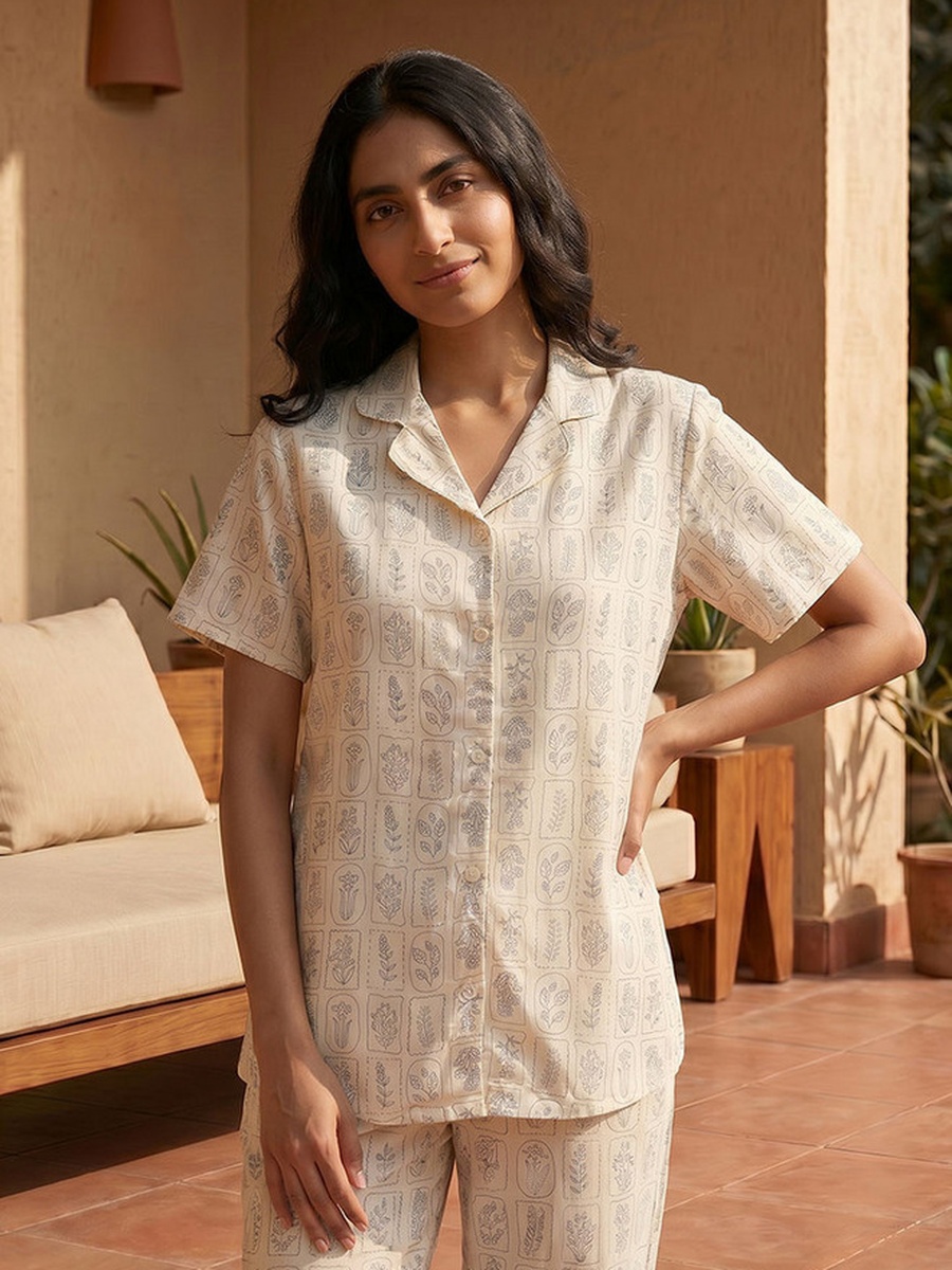 Viscose Pyjama Set with Shirt and Trousers