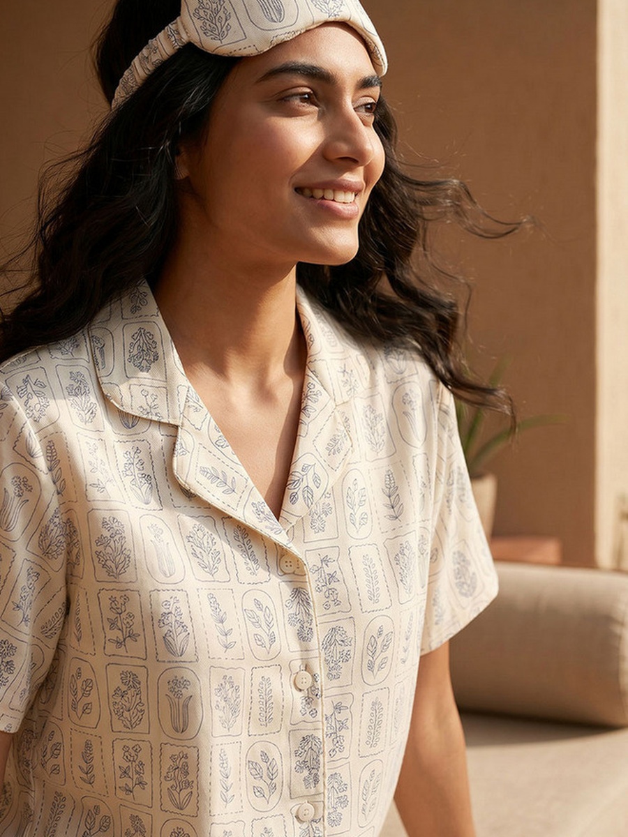 Viscose Pyjama Set with Shirt and Trousers