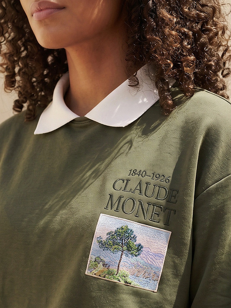 Claude Monet Sweatshirt with Collar