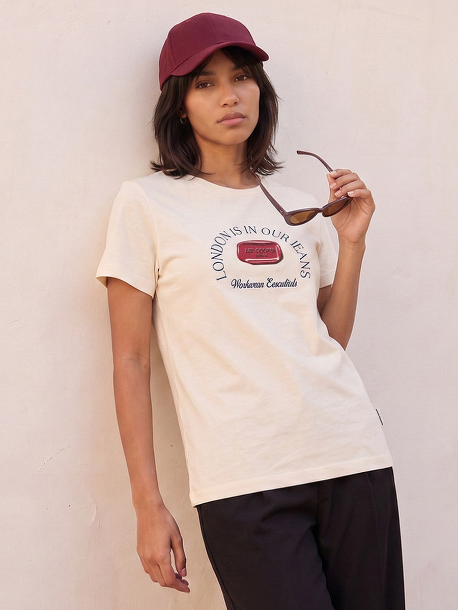 Relaxed Fit Cotton T-Shirt with Logo Print