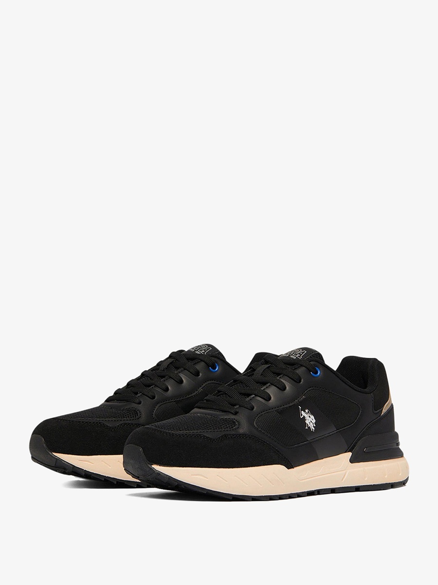 Matca Black Wide Fit Low Top Sports Sneakers