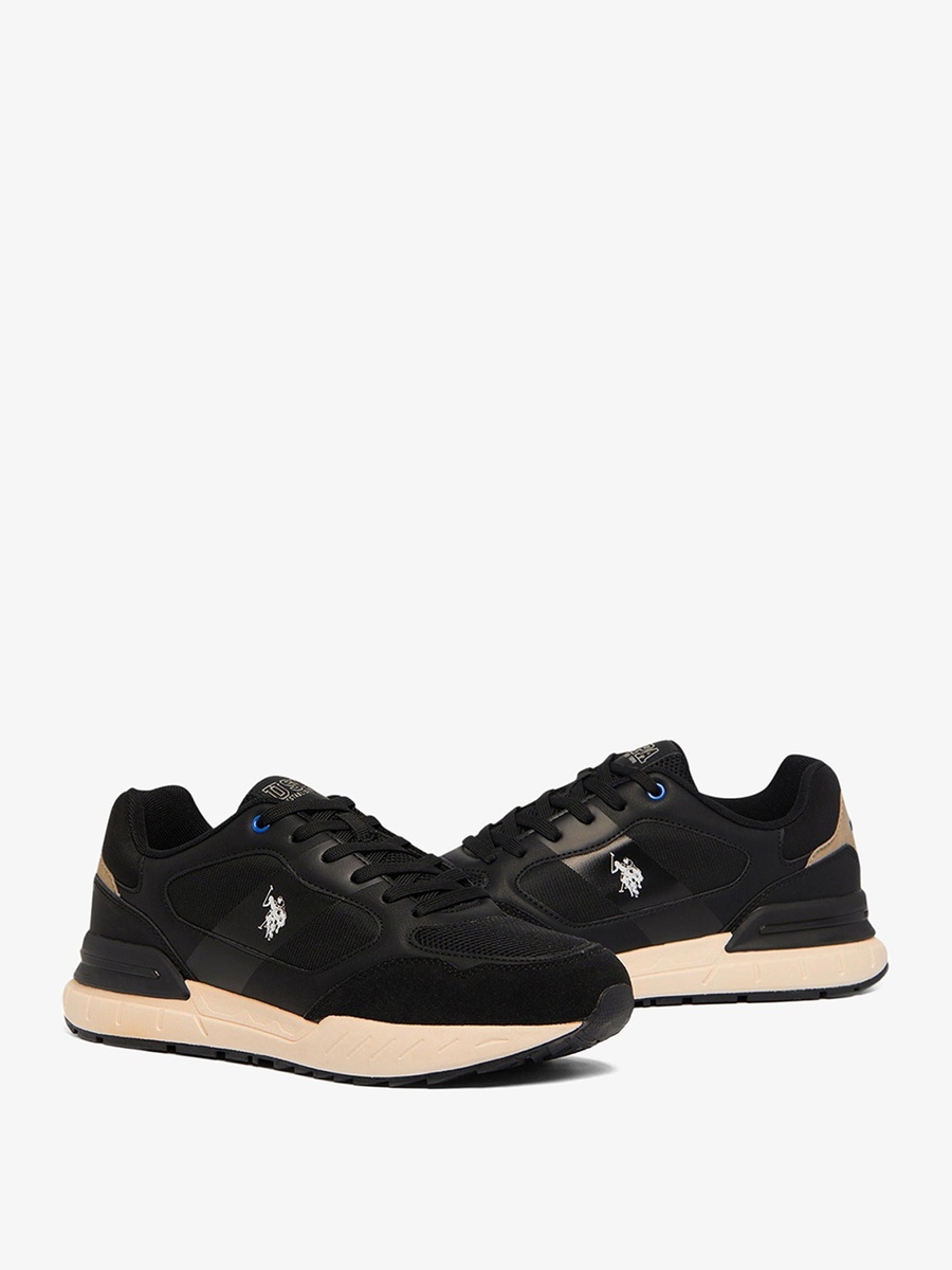 Matca Black Wide Fit Low Top Sports Sneakers