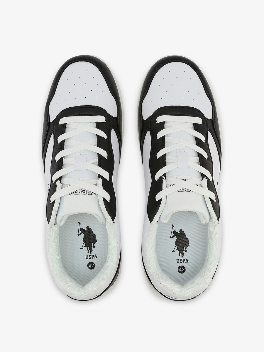 Karten White and Black Low Top Sports Sneakers