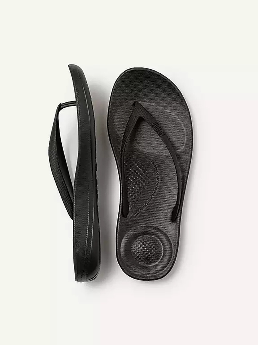 Women Black Plain Flip Flops