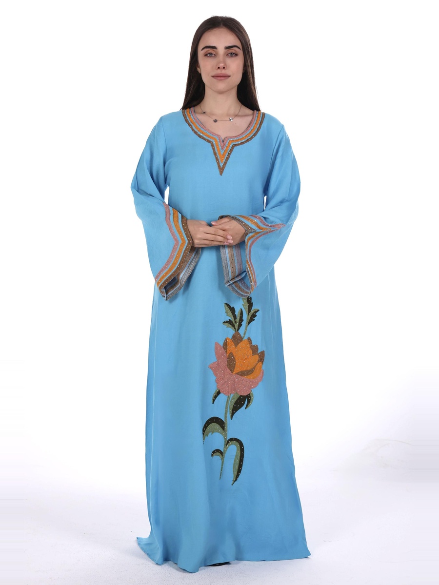 Embroidered Linen Jalabiya