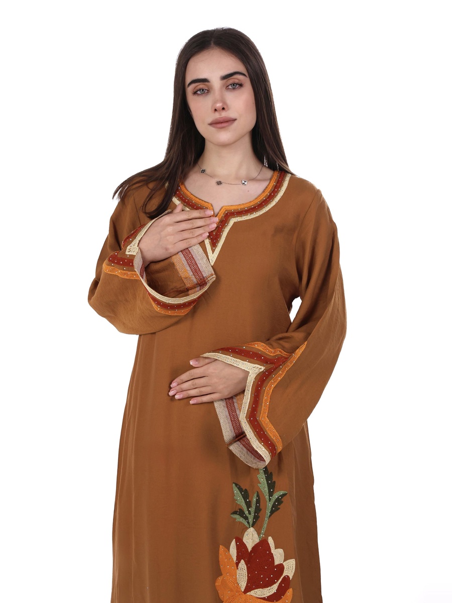 Embroidered Linen Jalabiya