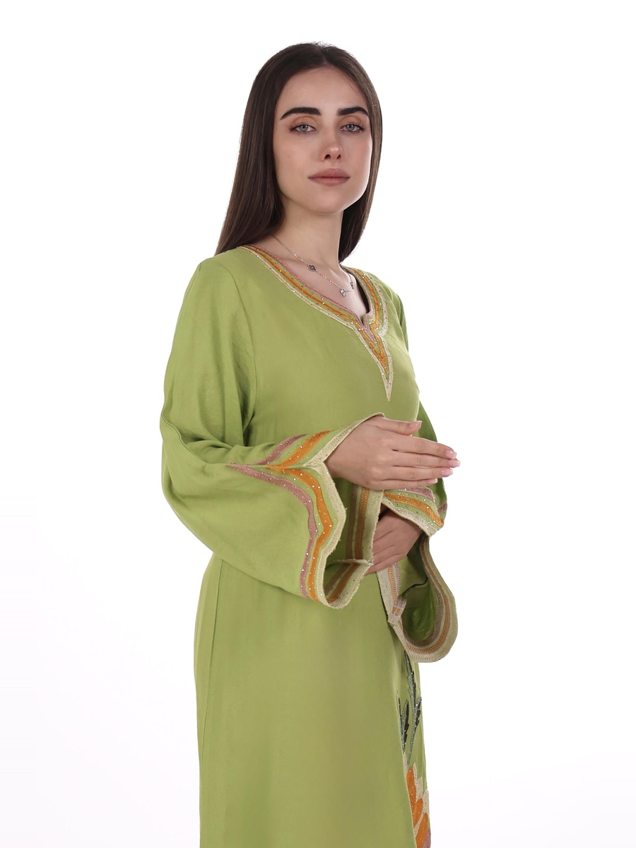 Embroidered Linen Jalabiya