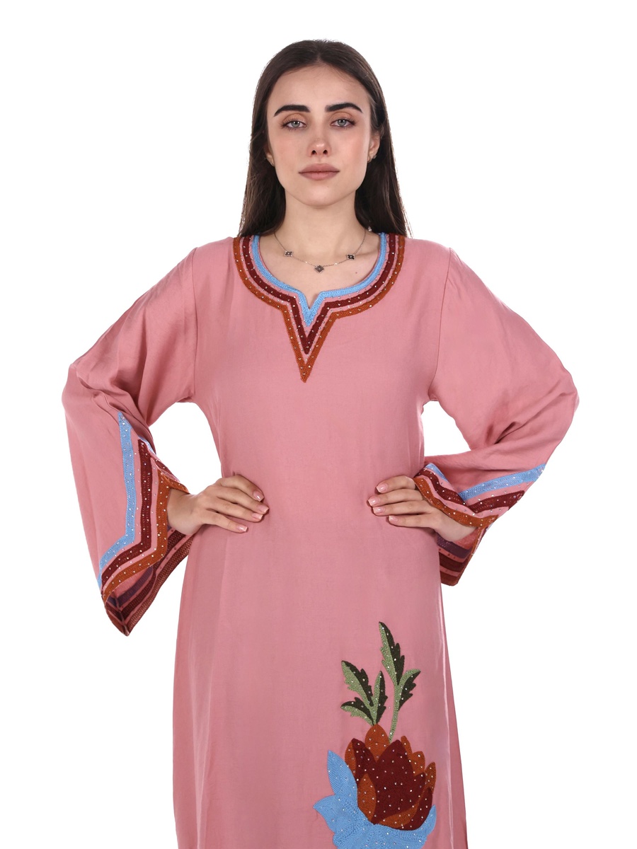 Embroidered Linen Jalabiya