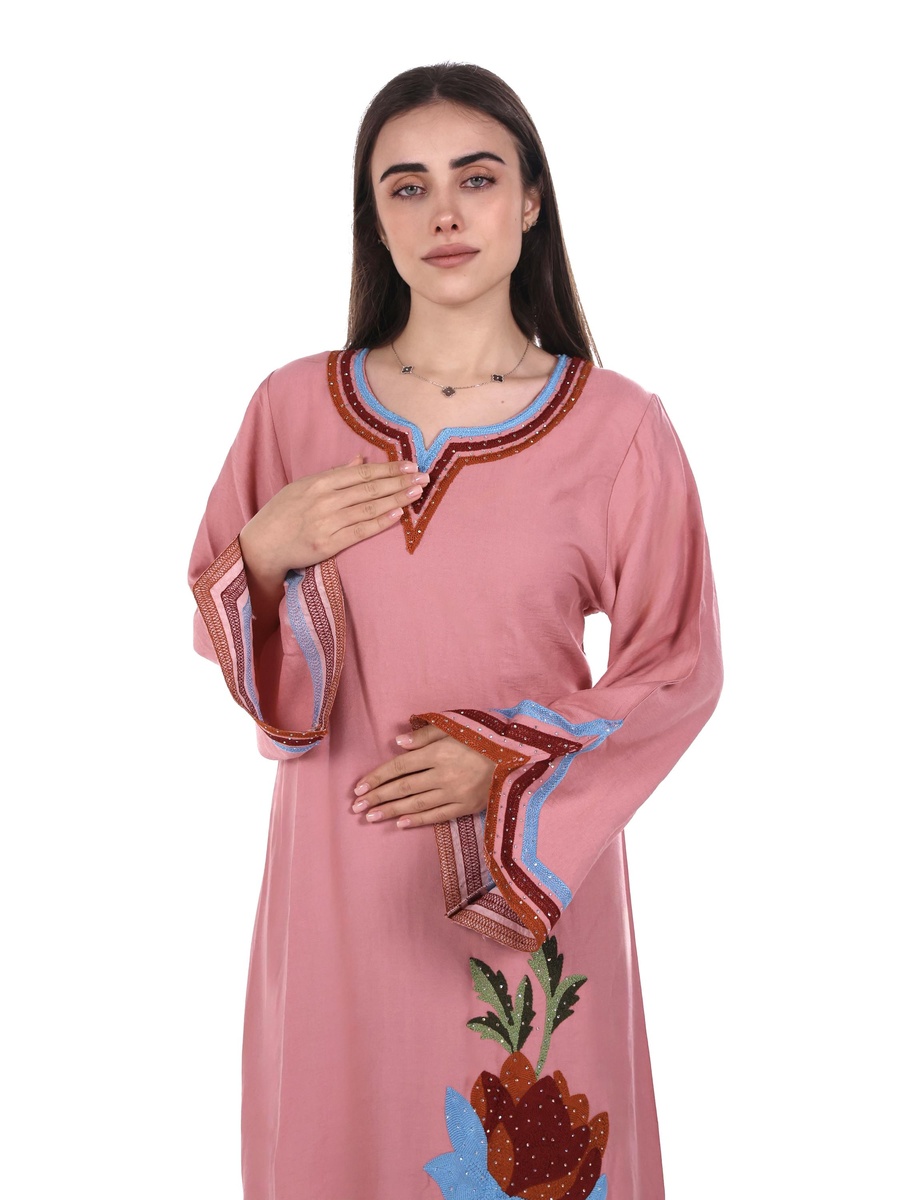 Embroidered Linen Jalabiya