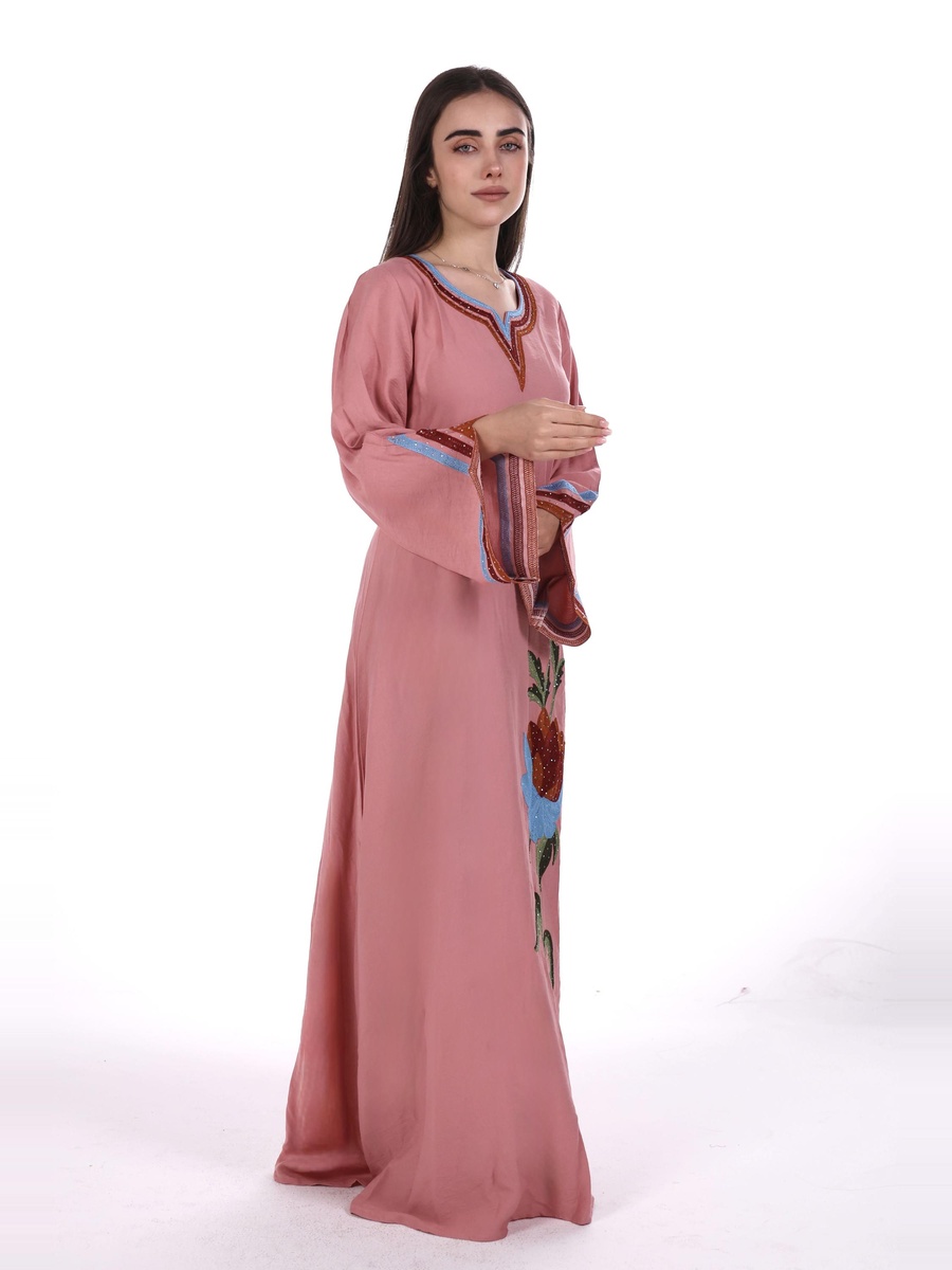 Embroidered Linen Jalabiya