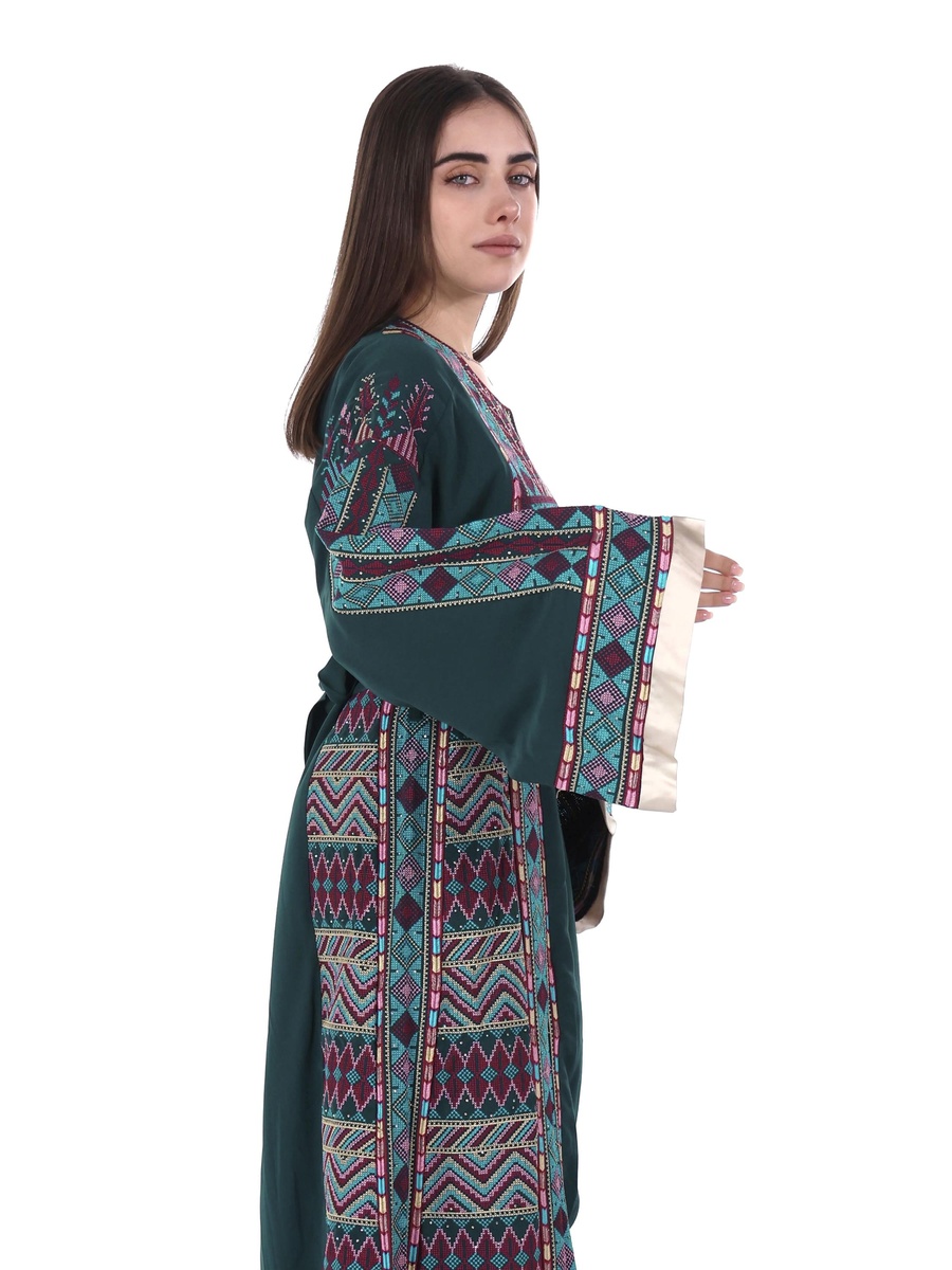 Belted Full Embroidered Jalabiya