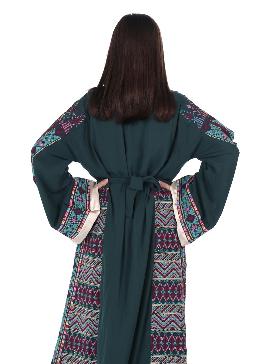 Belted Full Embroidered Jalabiya