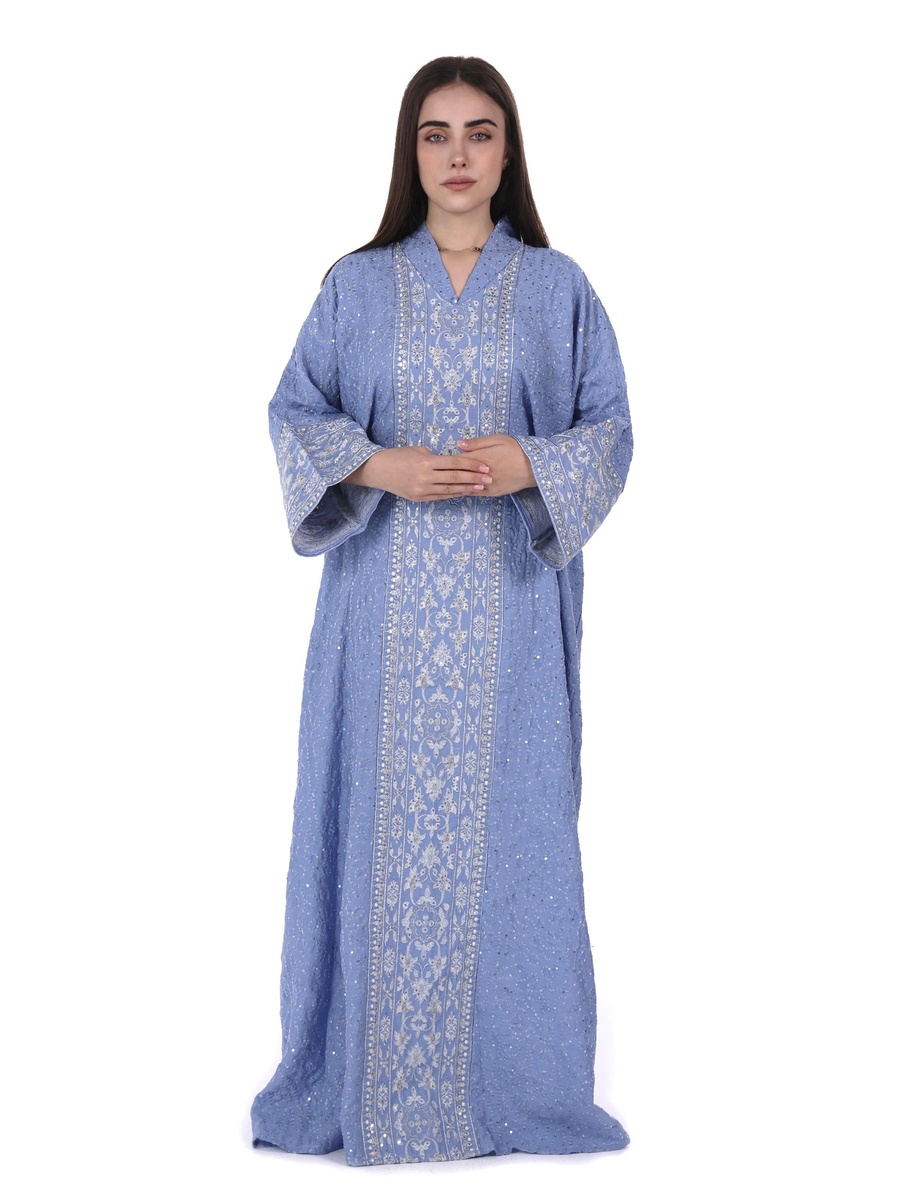 Linen Loose Fit Embroidered Jalabiya