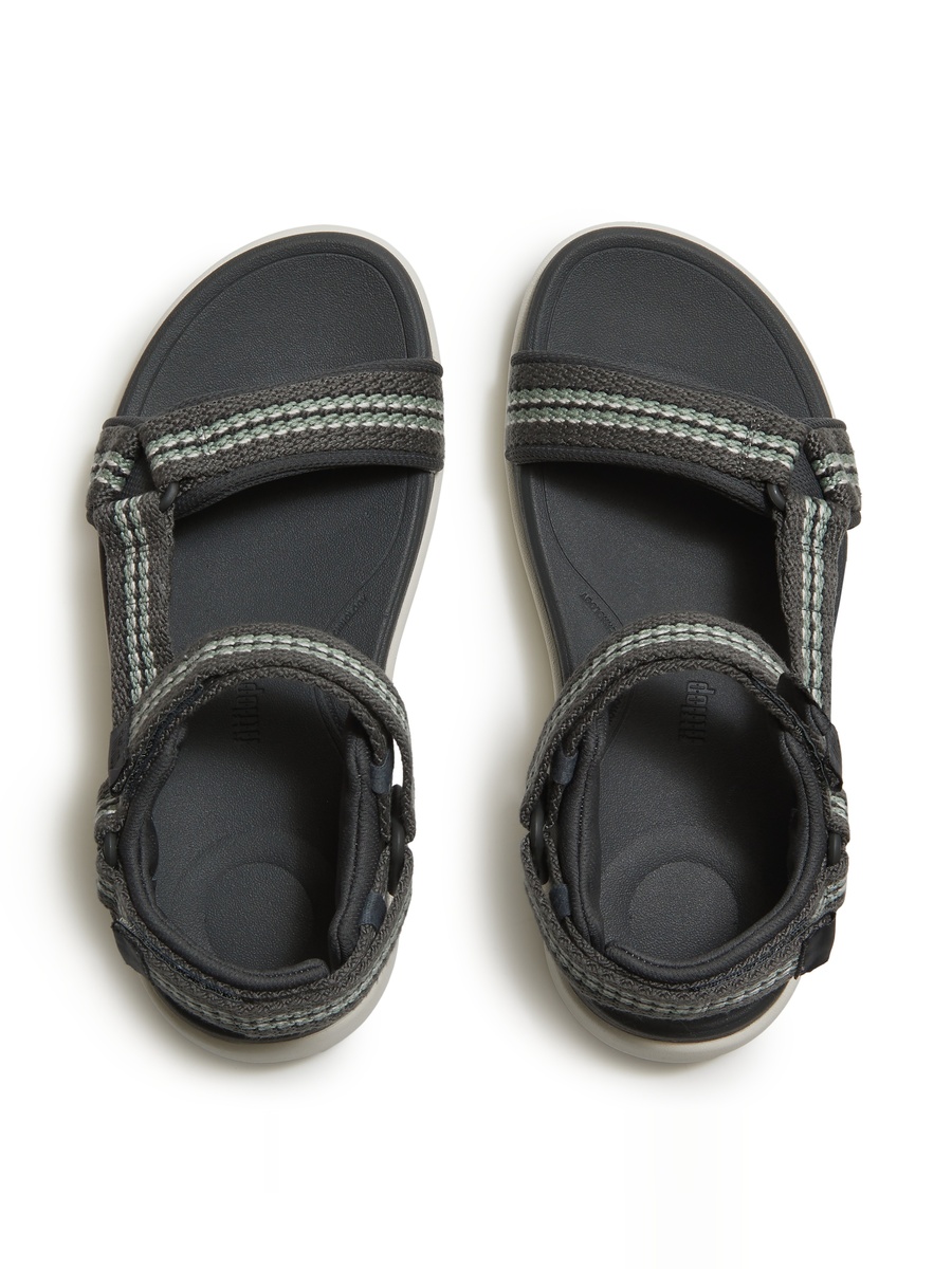 Men Charcoal Comfort Sandals with Adjustable Strap