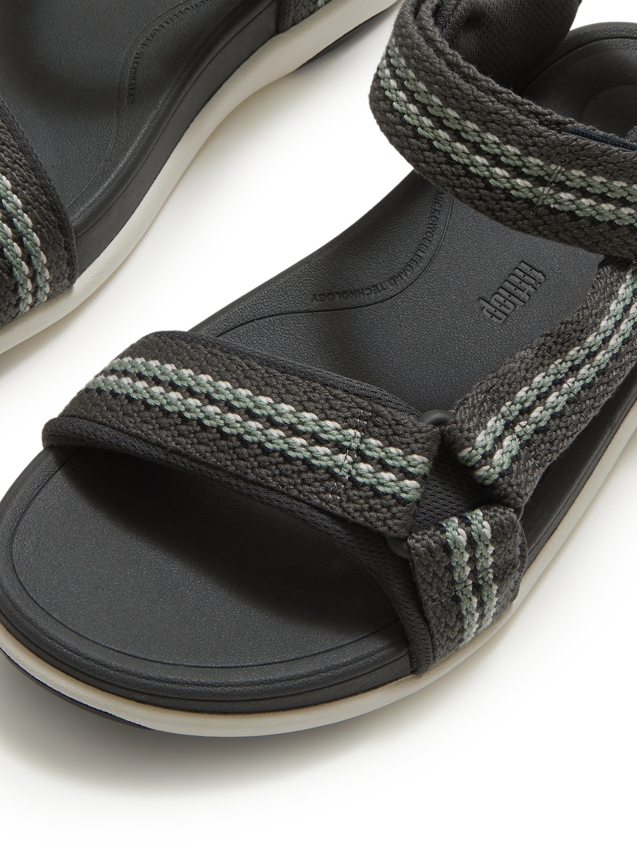 Men Charcoal Comfort Sandals with Adjustable Strap