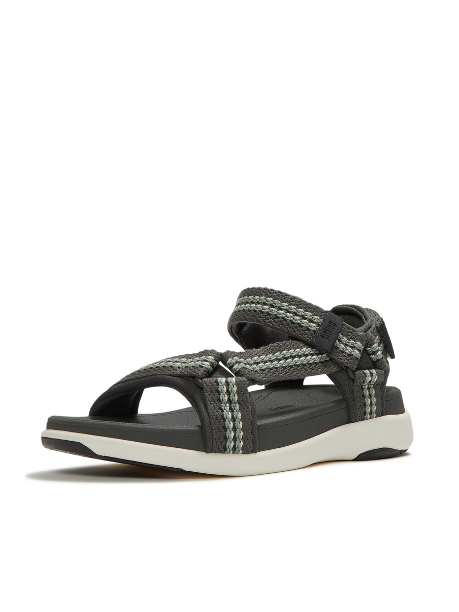 Men Charcoal Comfort Sandals with Adjustable Strap
