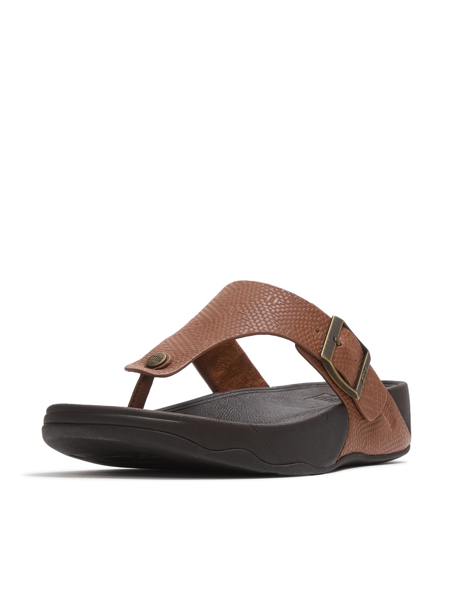 Trakk II Buckle Emboss-Leather Sandals