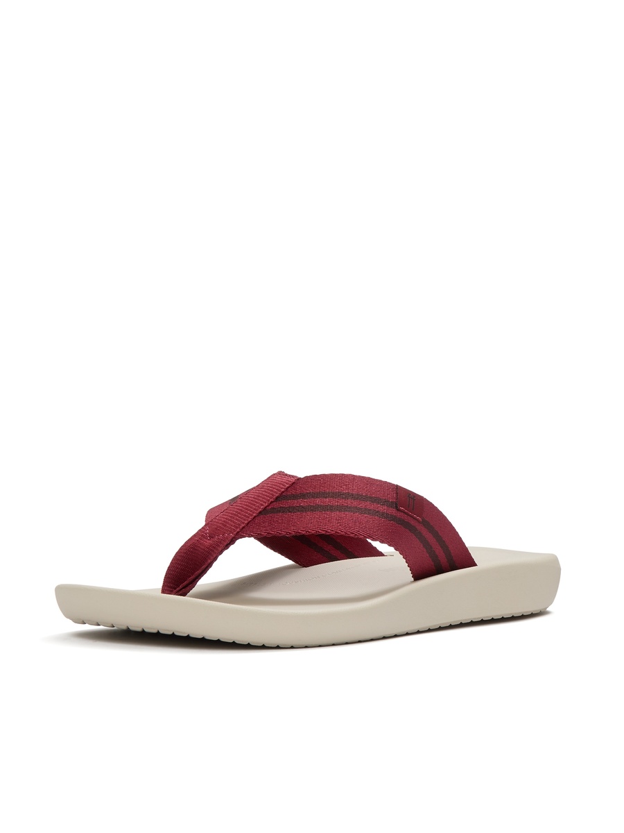 Men iQushion Two-Stripe Webbing Strap Flip Flops