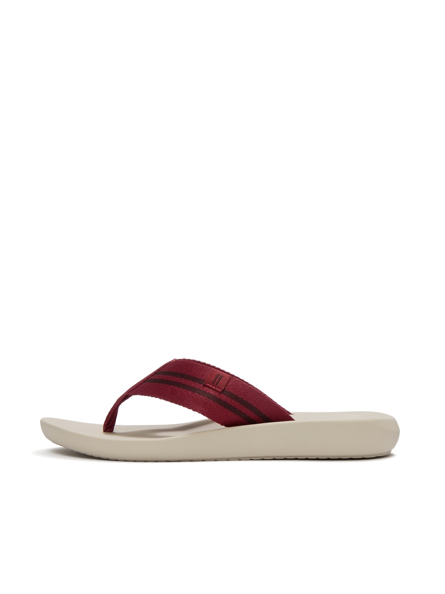 Men iQushion Two-Stripe Webbing Strap Flip Flops