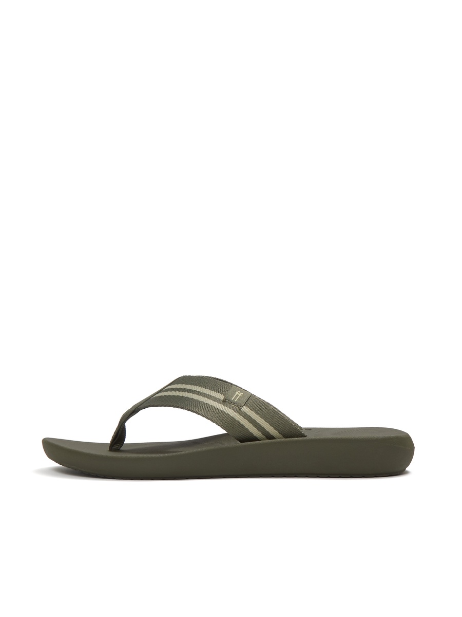 Men iQushion Two-Stripe Webbing Strap Flip Flops