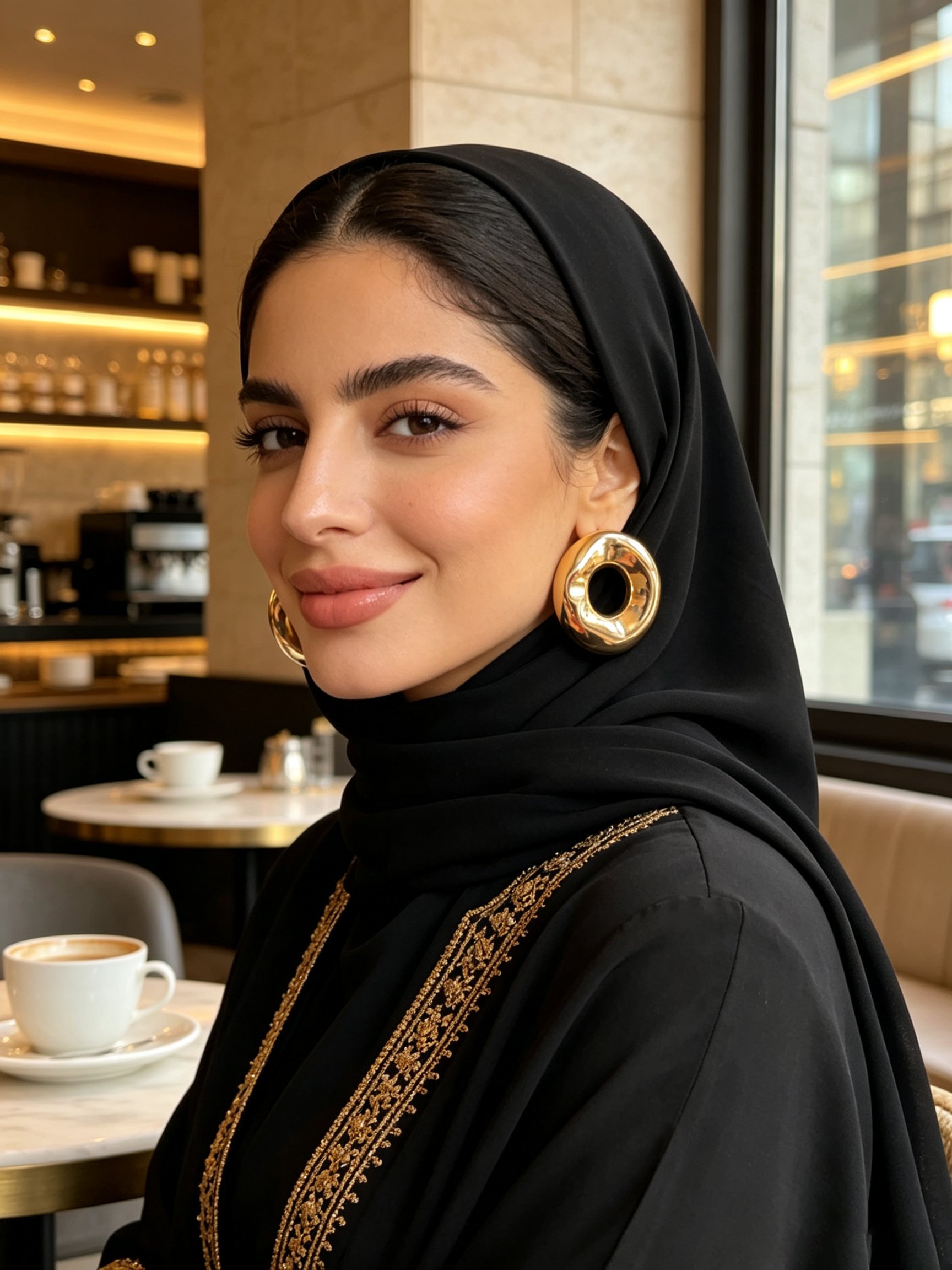 أقراط هوب سادة بلون ذهبي