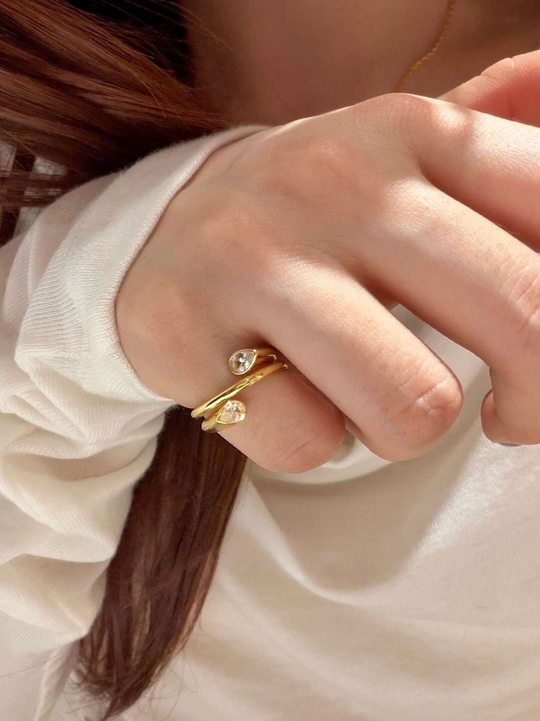 Gold Teardrop Ring