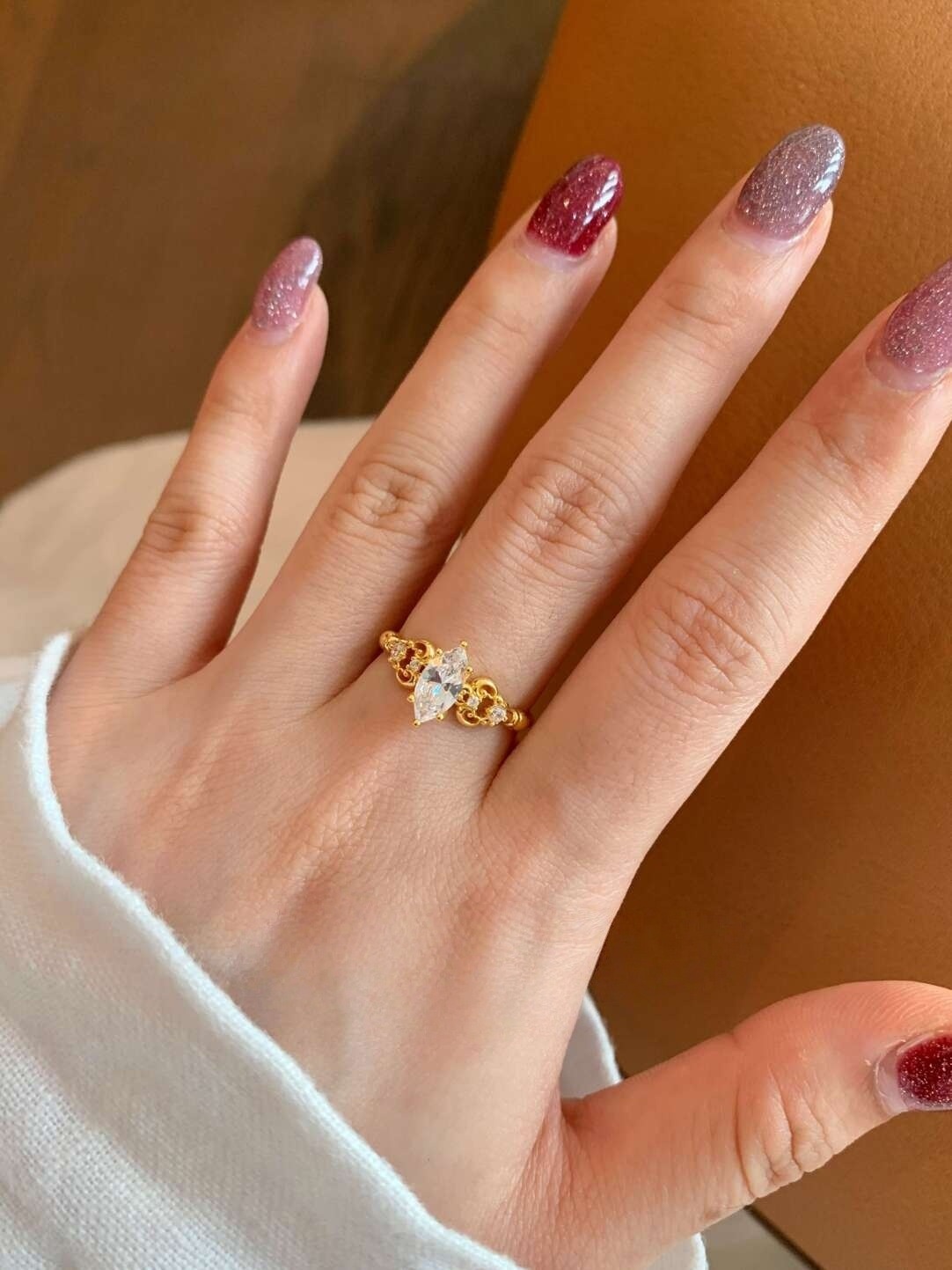 Gold Marquise Ring