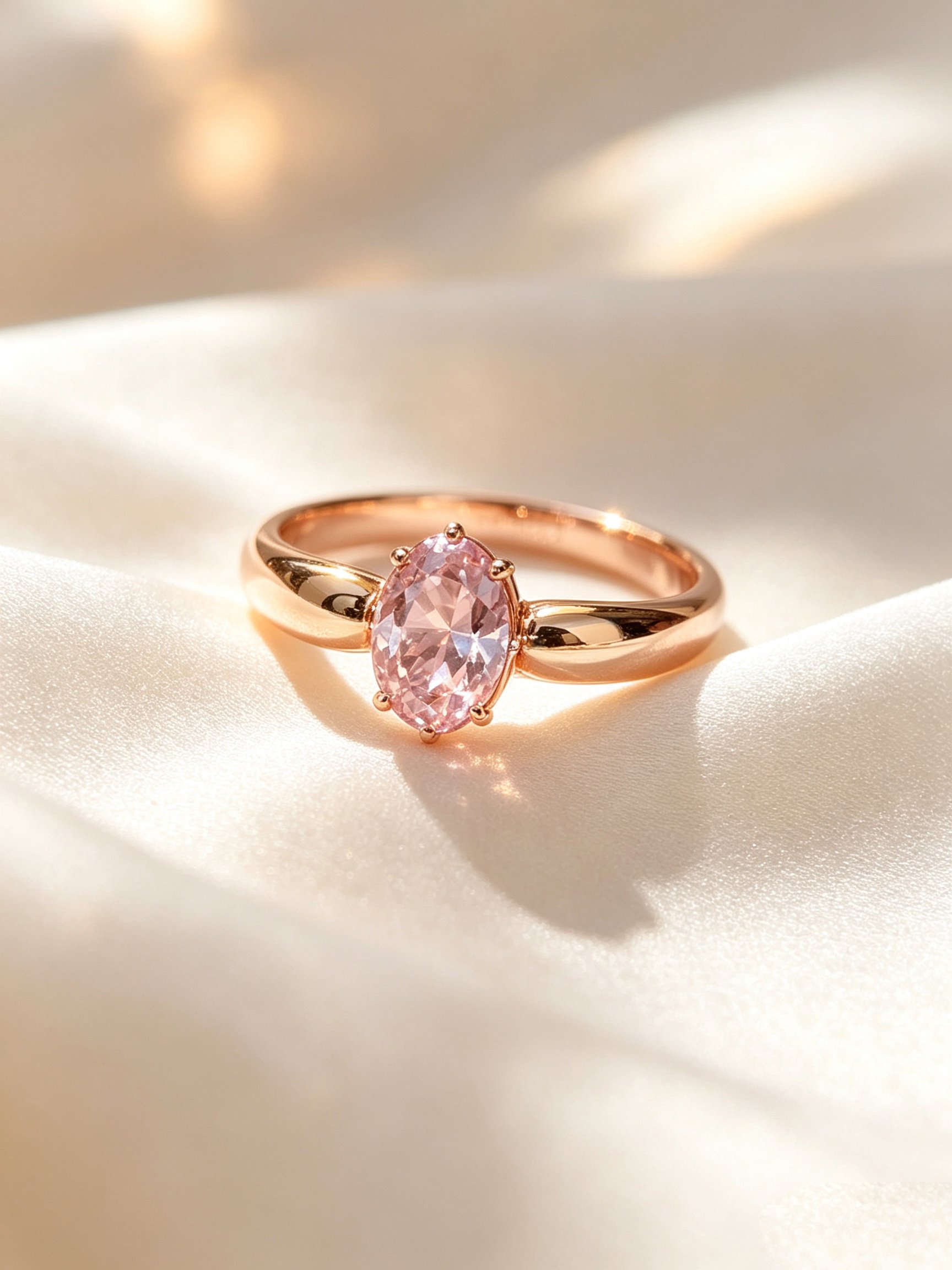 Gold Ring with Pink Gemstone