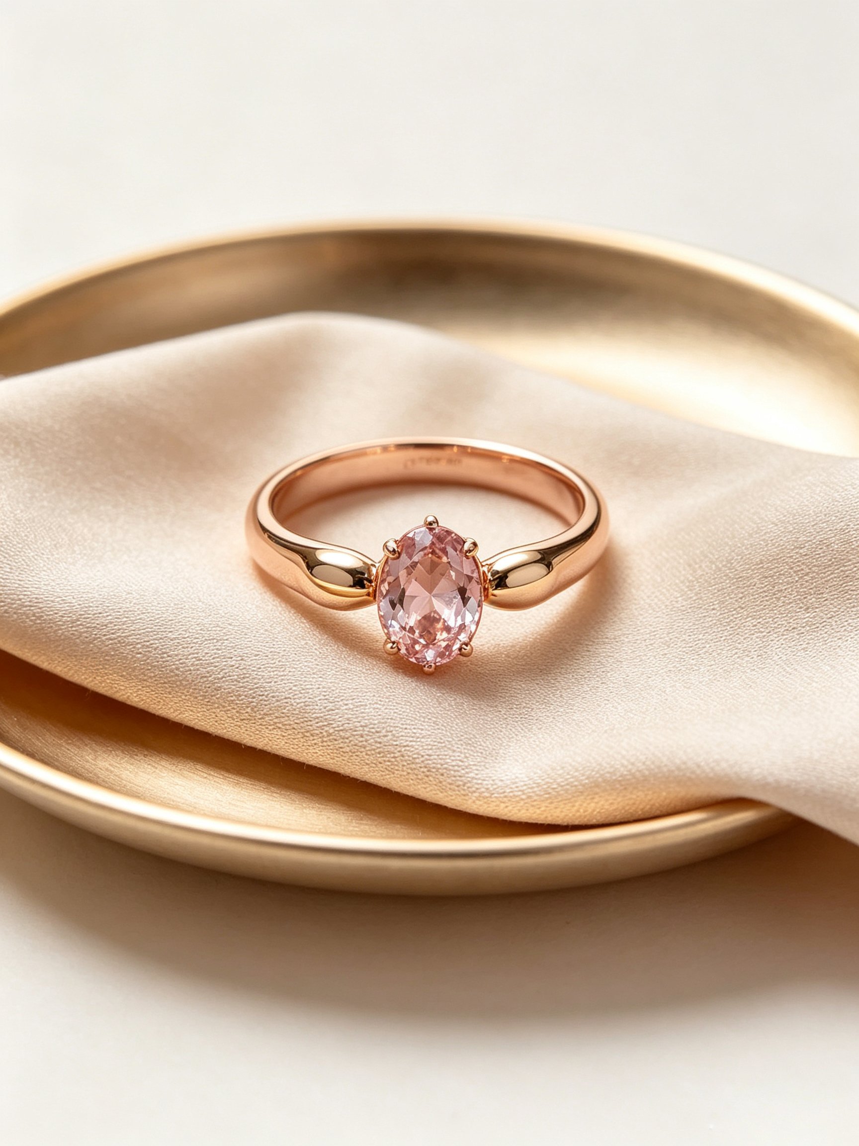 Gold Ring with Pink Gemstone