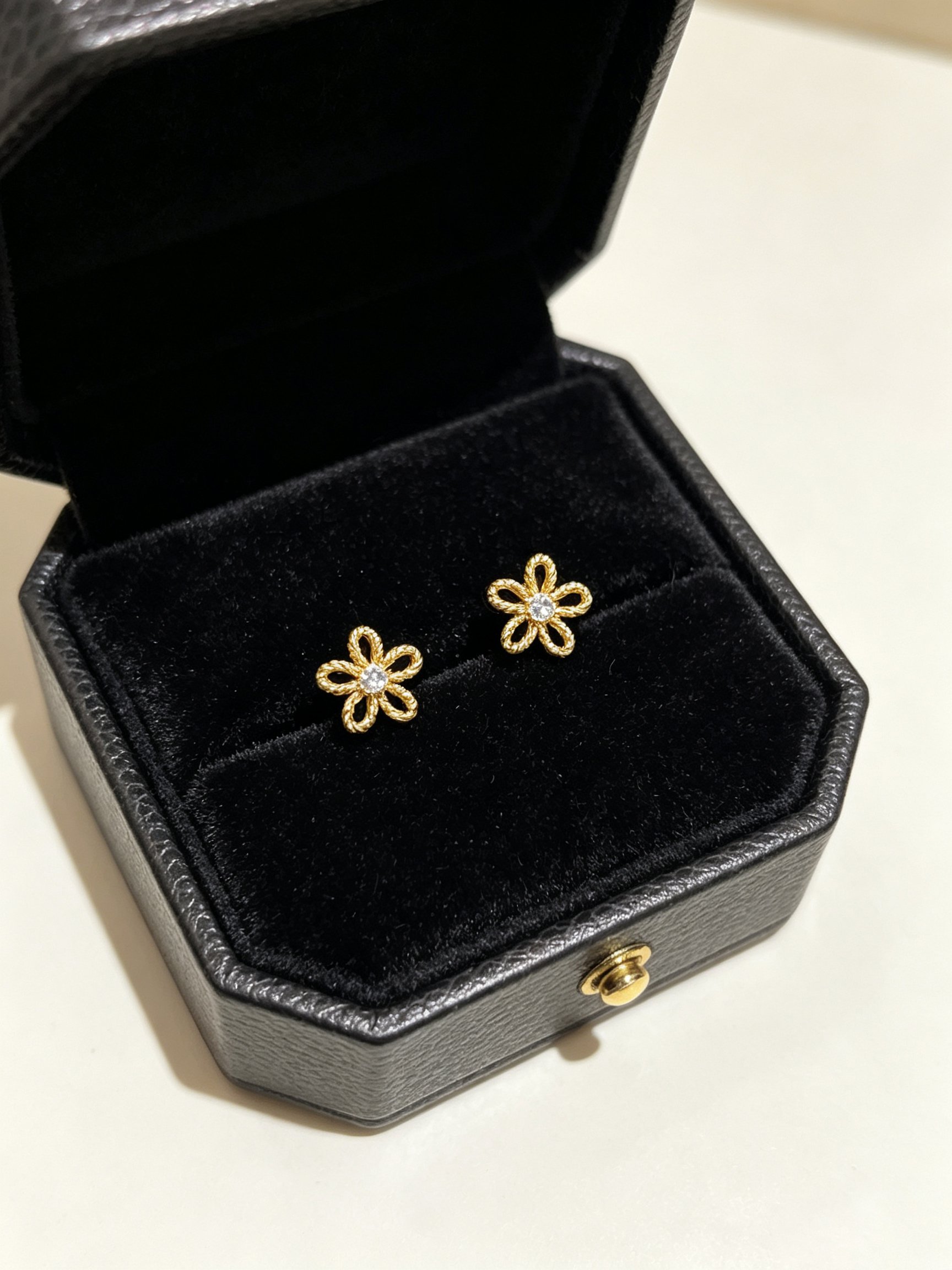 Gold Flower Stud Earrings