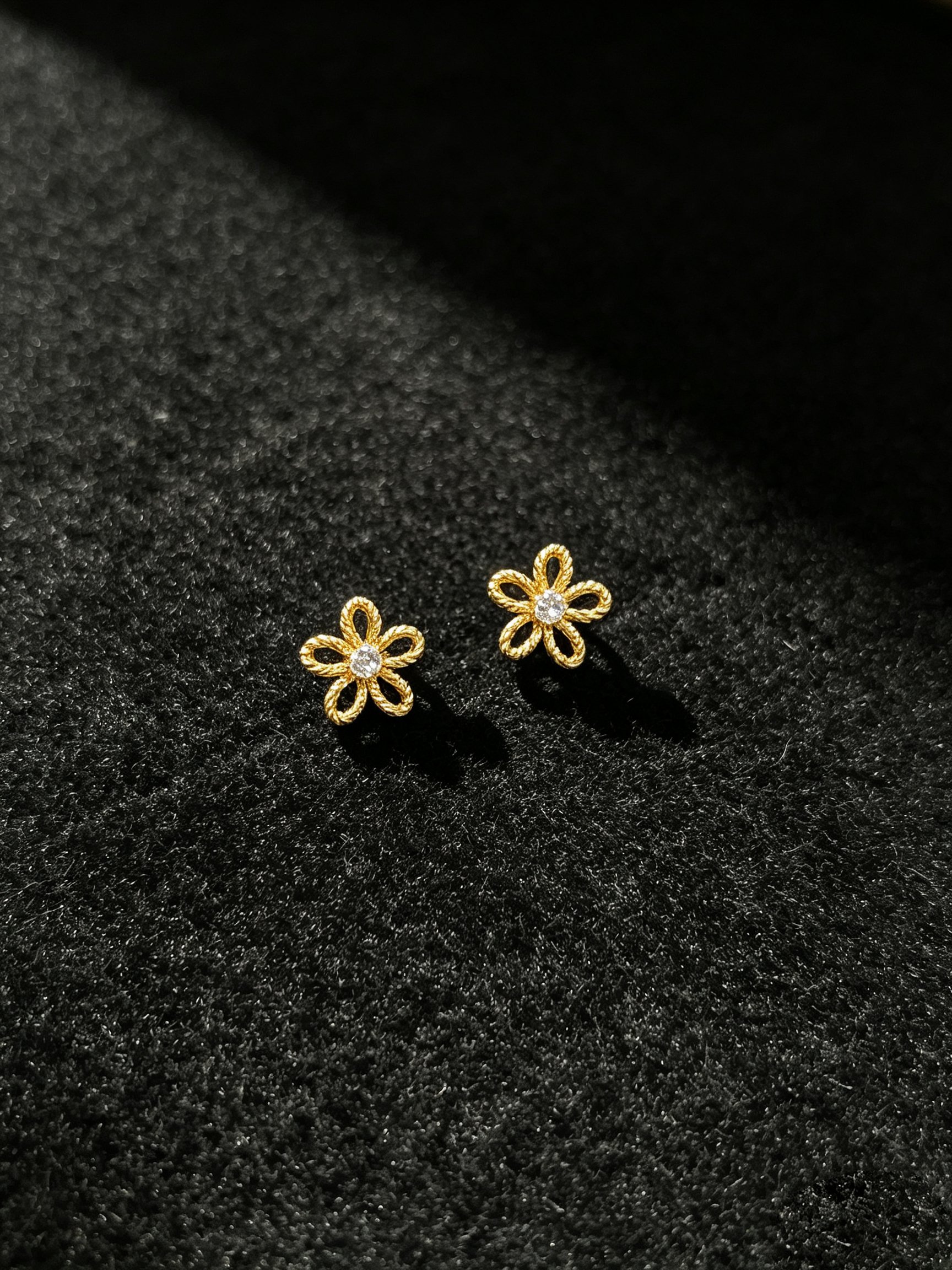 Gold Flower Stud Earrings