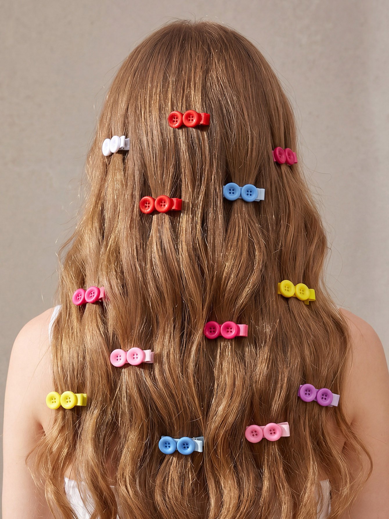 Button Hair Clips Set