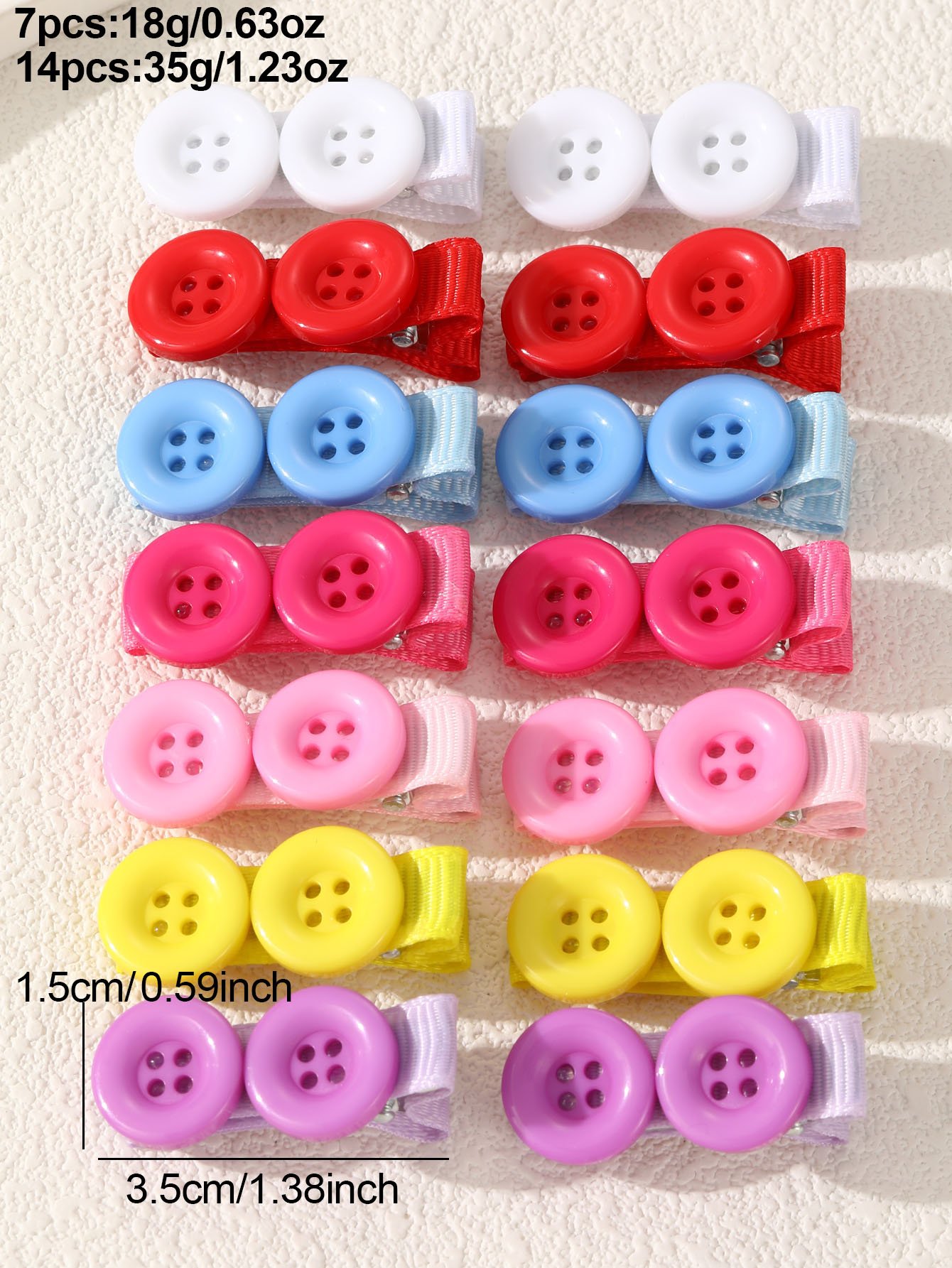 Button Hair Clips Set