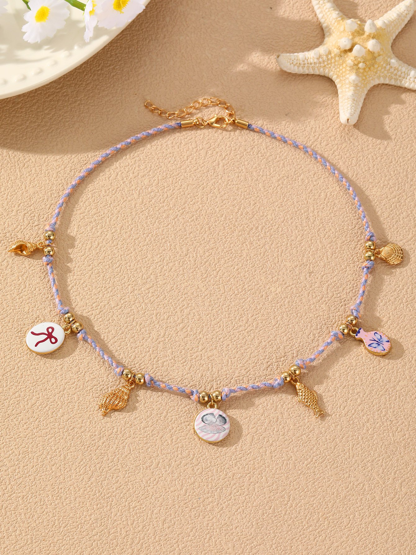 Multi-Color Beaded with Charm Pendants