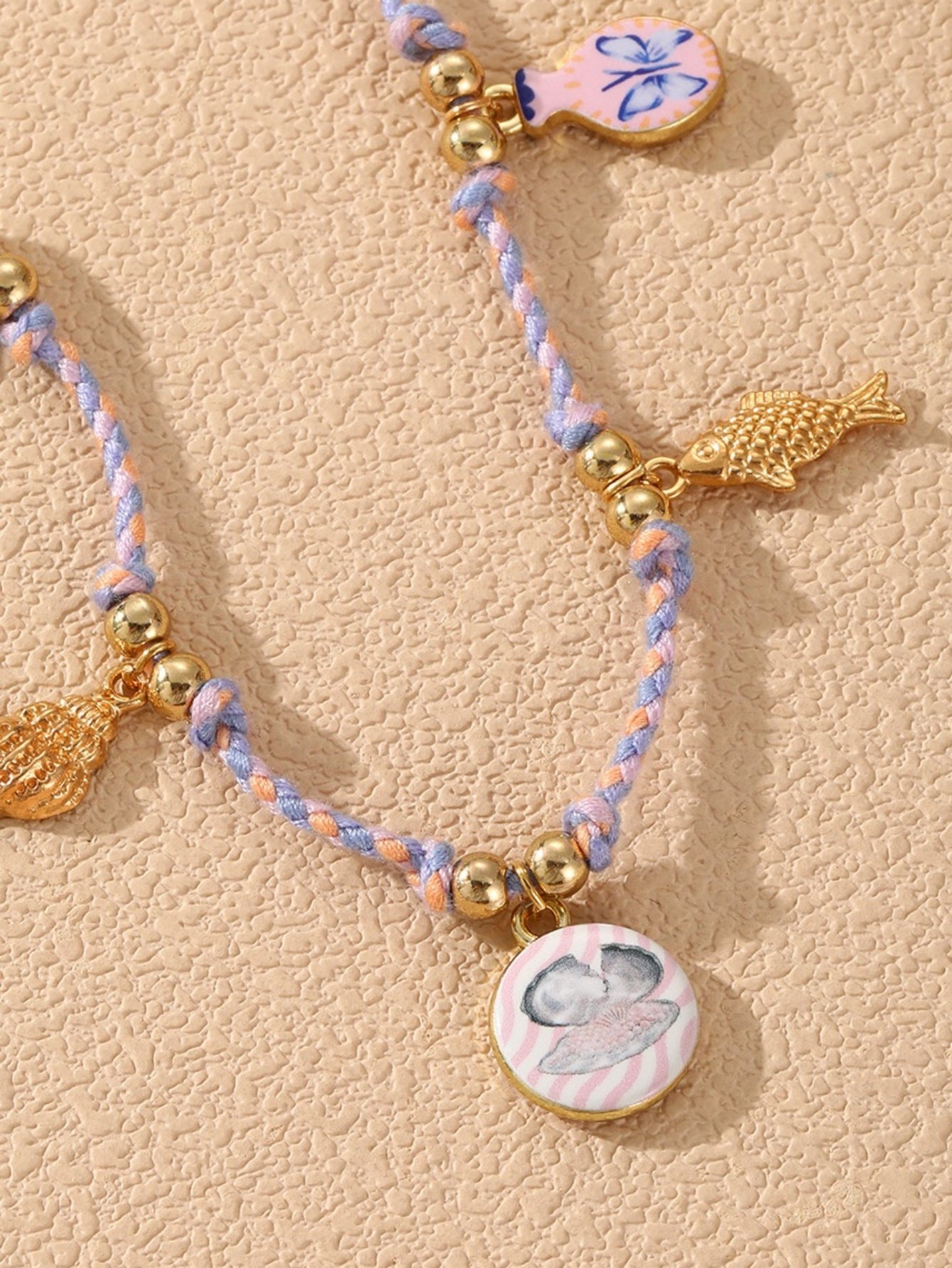Multi-Color Beaded with Charm Pendants
