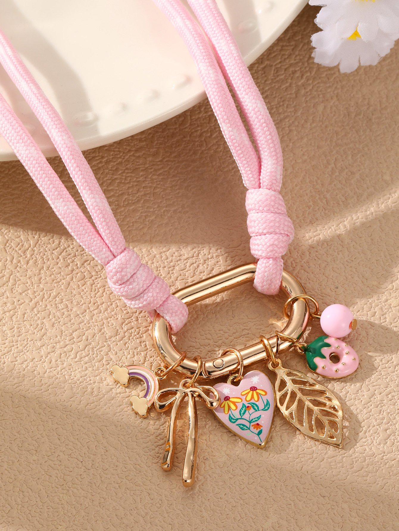 Multi-Charm Weave Necklace