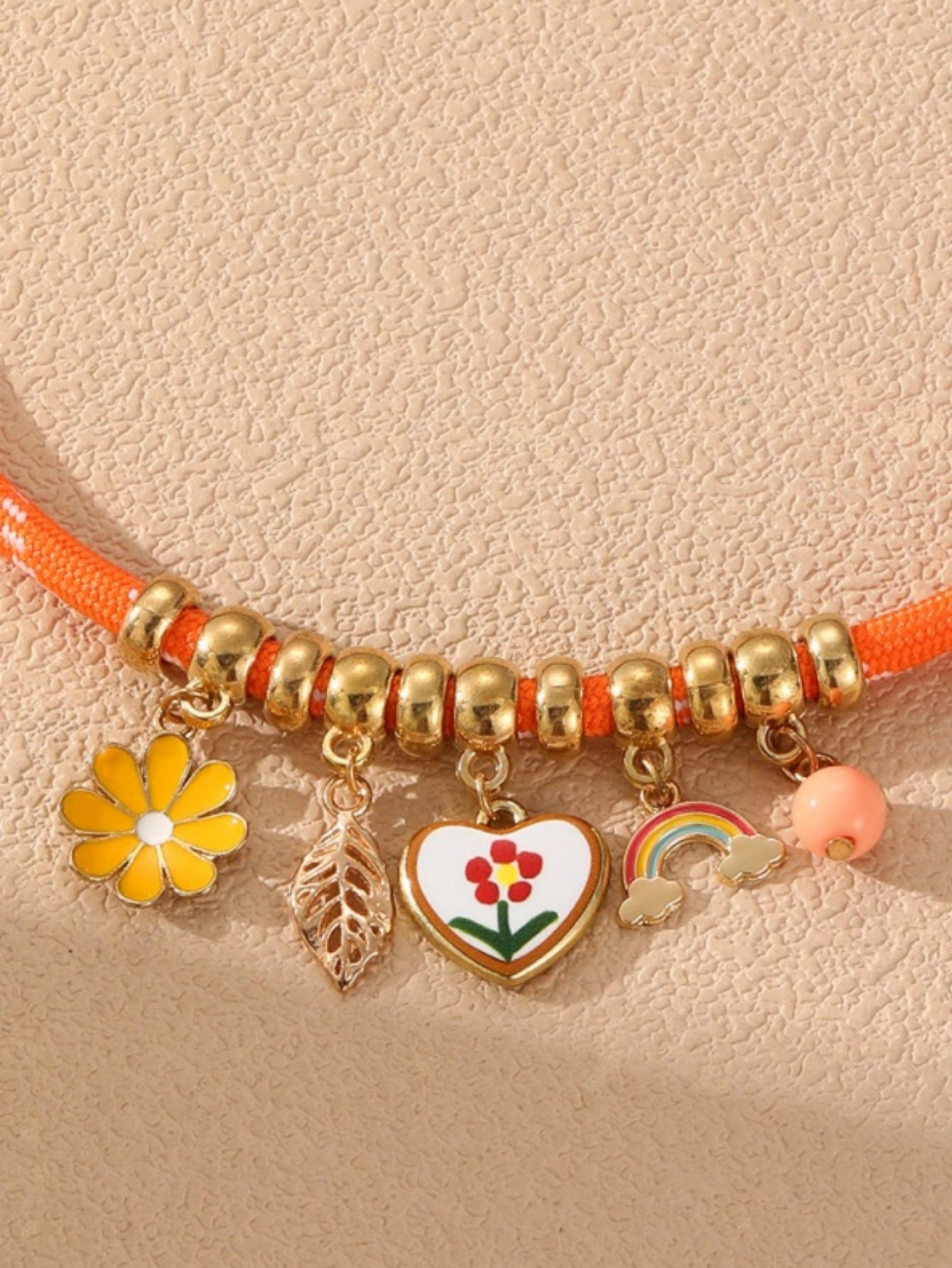 Multi-Color Beaded Charm Necklace
