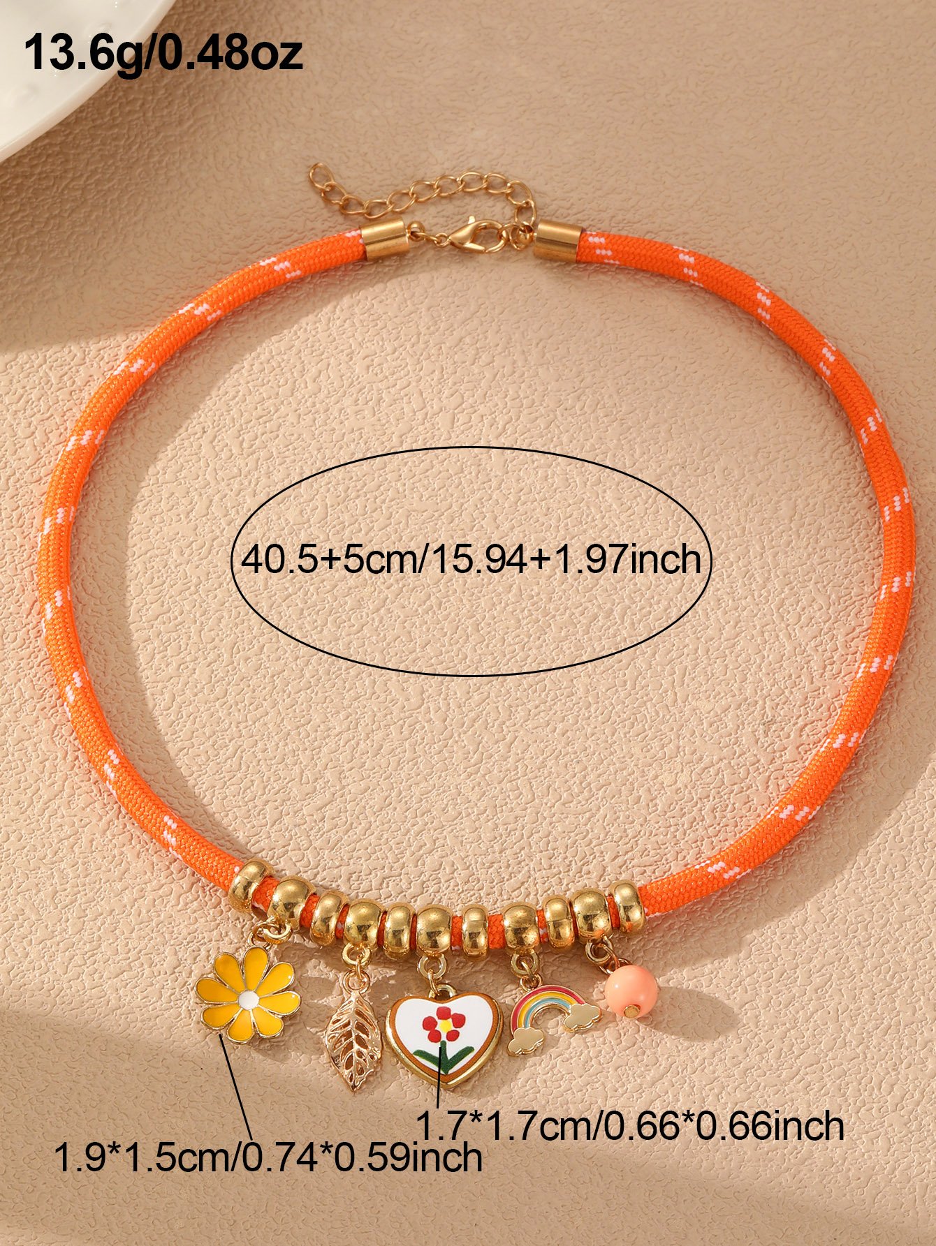 Multi-Color Beaded Charm Necklace