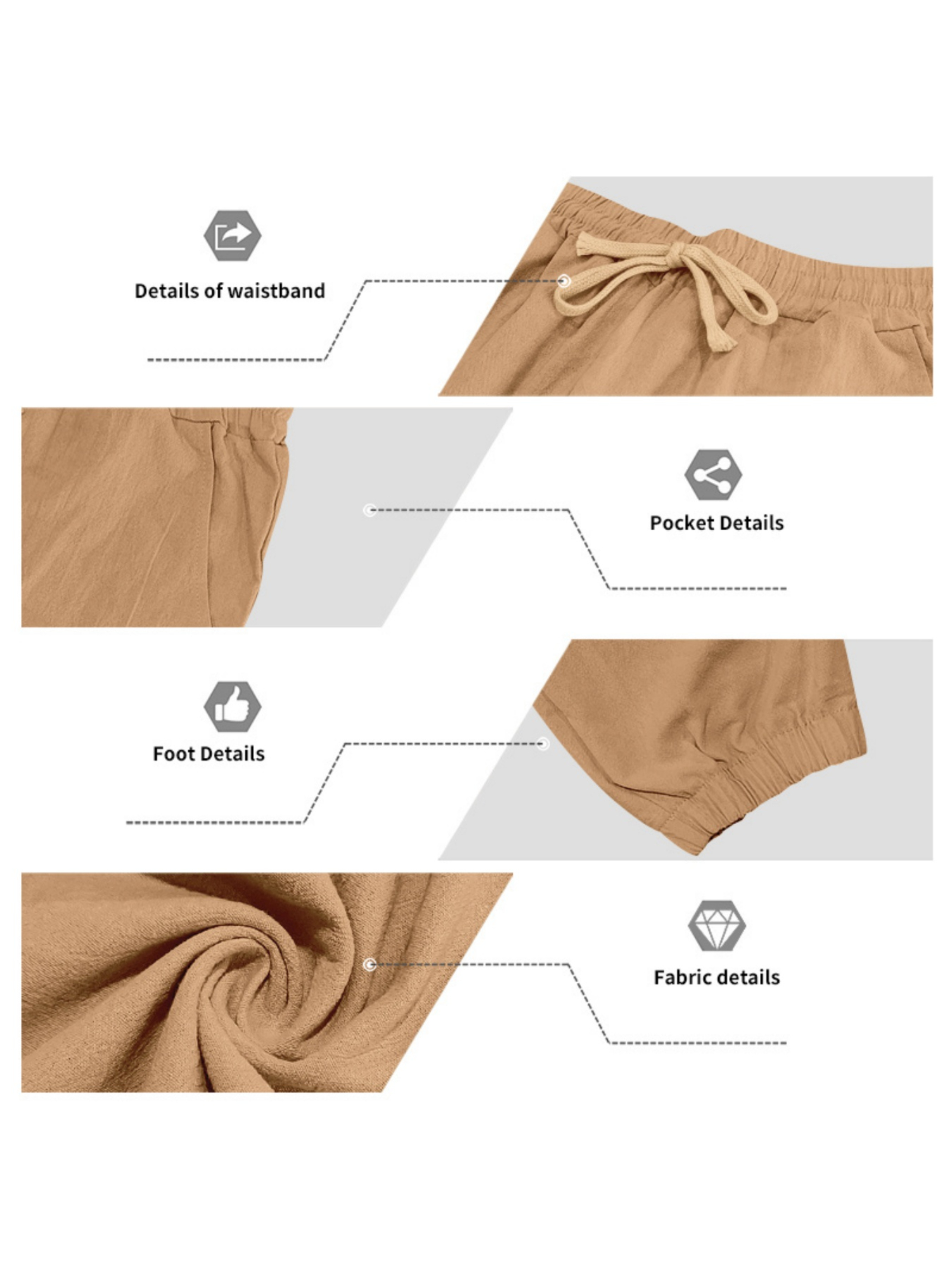 Men Linen Hooded Short-Sleeve and Trousers Set