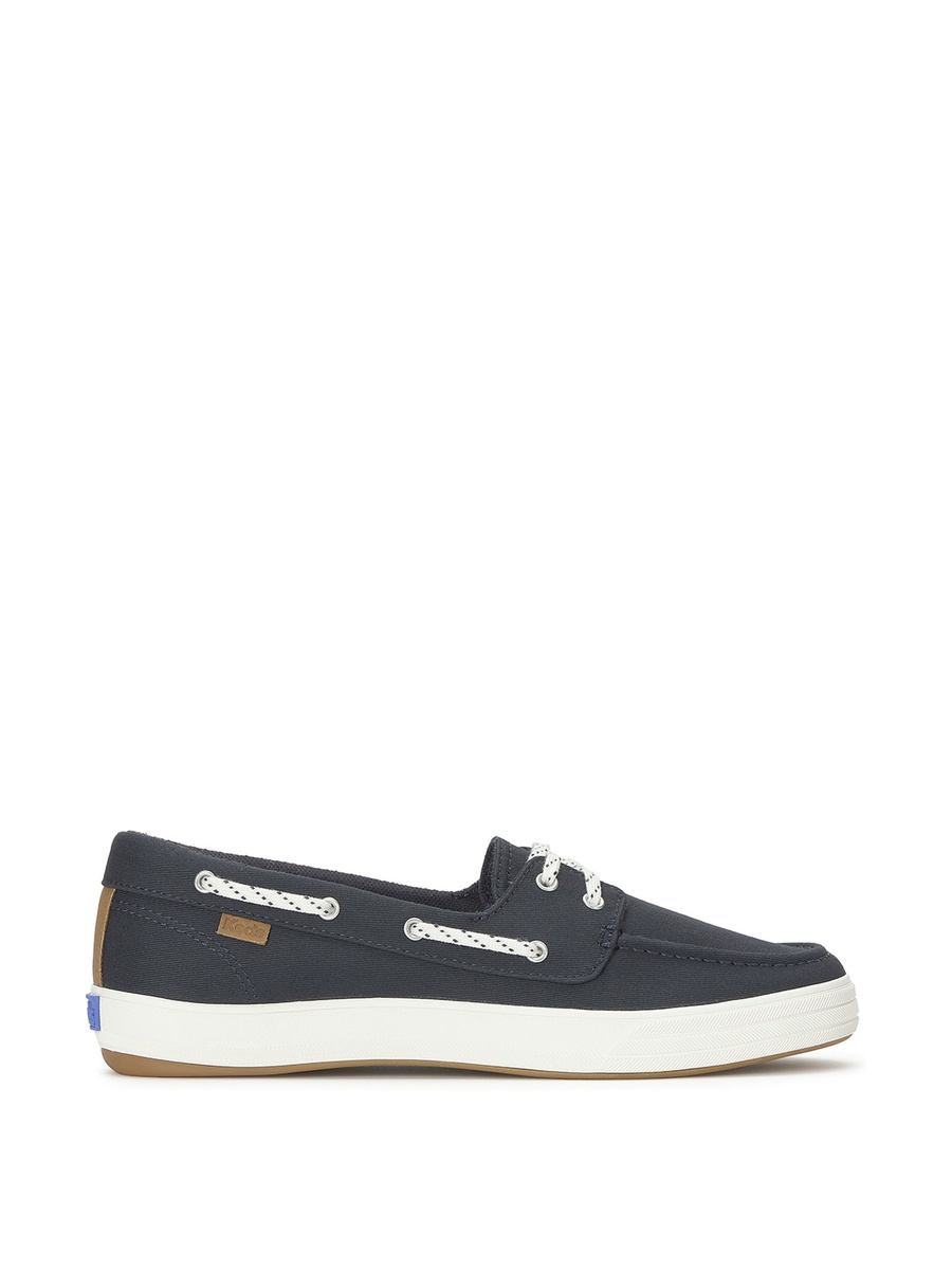 Women Navy Blue Round Flat Loafers
